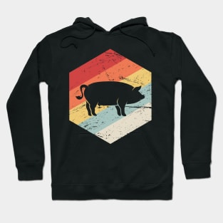 Retro Vintage Pig Farmer Icon Hoodie